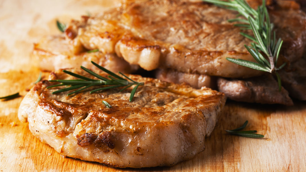 Pork Chops with Lemon ,Rosemary & Cannellini beans