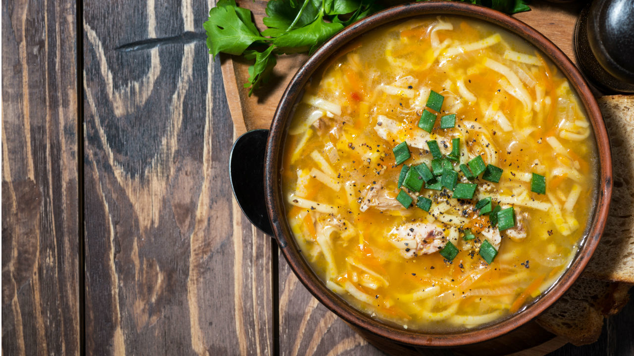 Spiced Chicken Noodle Broth