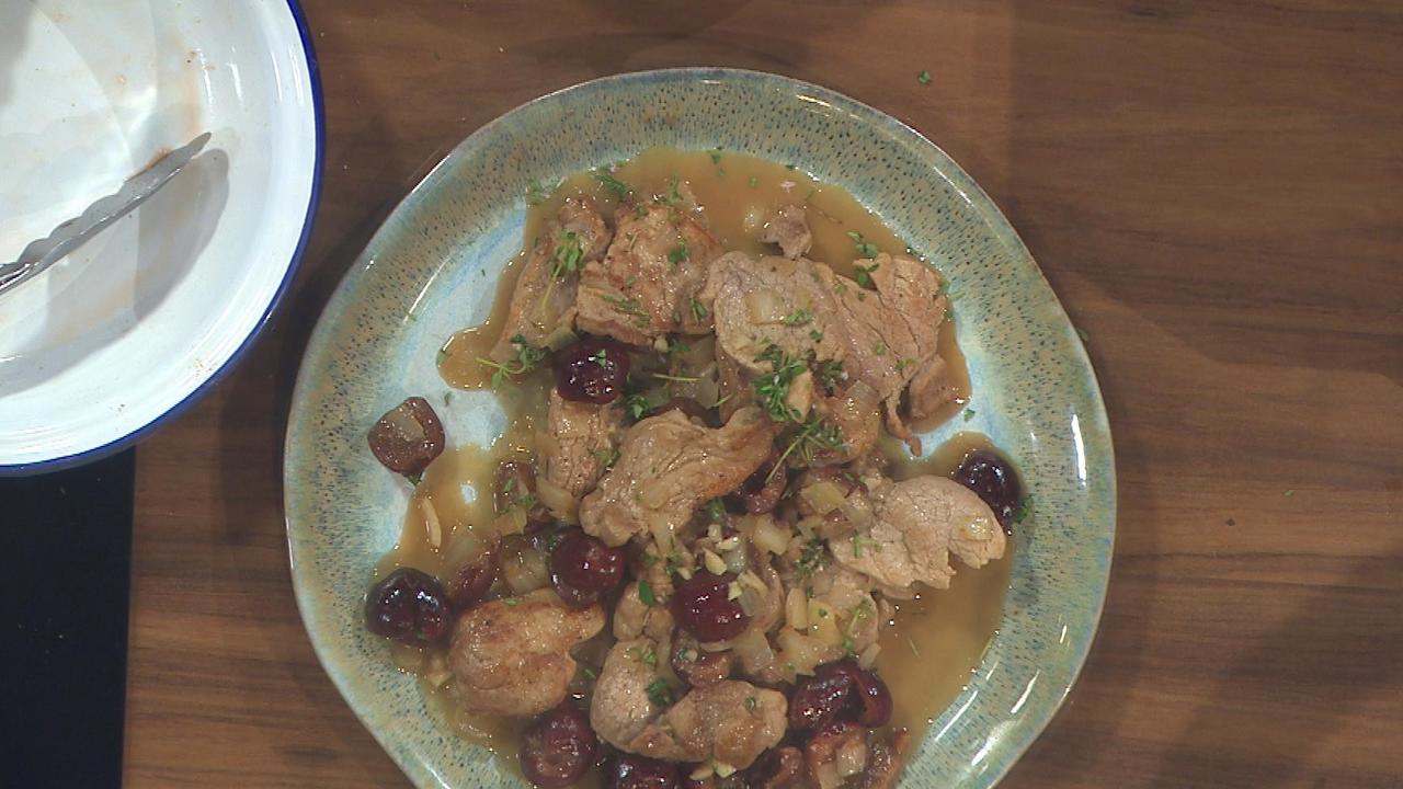 Pork Medallions with a Cider and Cherry Sauce