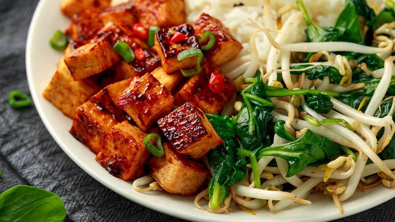 Indo-Chinese Sweet Chilli Fried Tofu