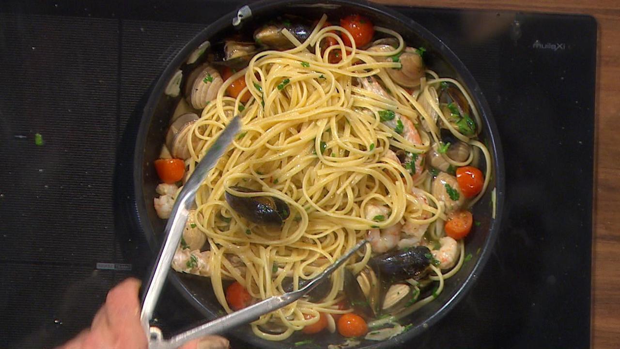 Seafood Linguini with Amalfi Lemon Pangritata