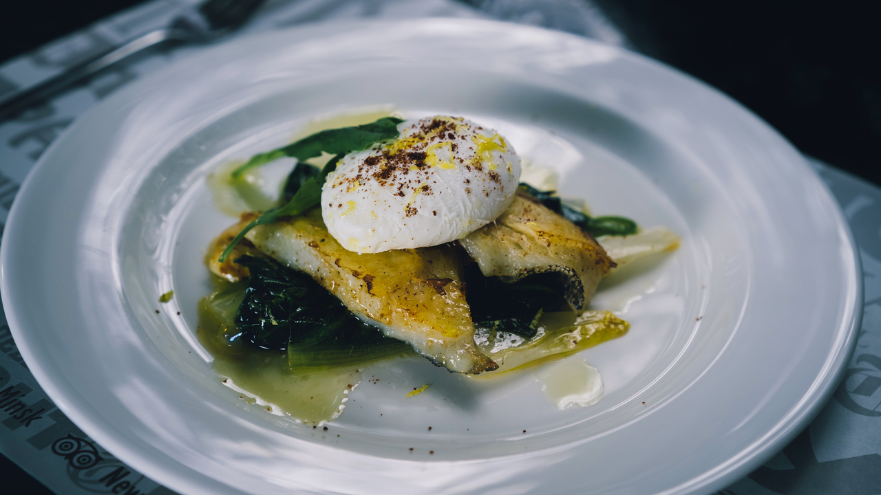 Smoked Haddock, Poached Eggs and Curried Potatoes