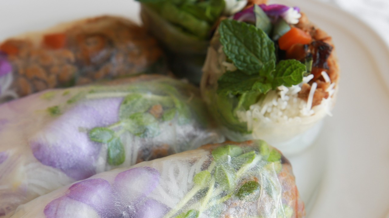 Vietnamese Summer Rolls with Edible Flowers