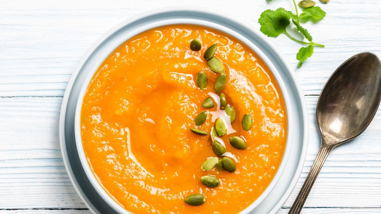 Roasted Butternut Squash & Sweet Potato Soup