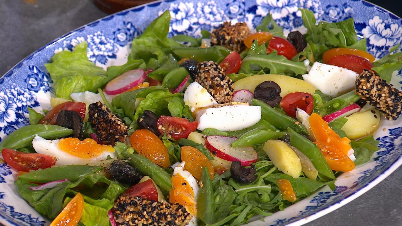 Salad Nicoise With Crispy Sesame Crusted Tofu