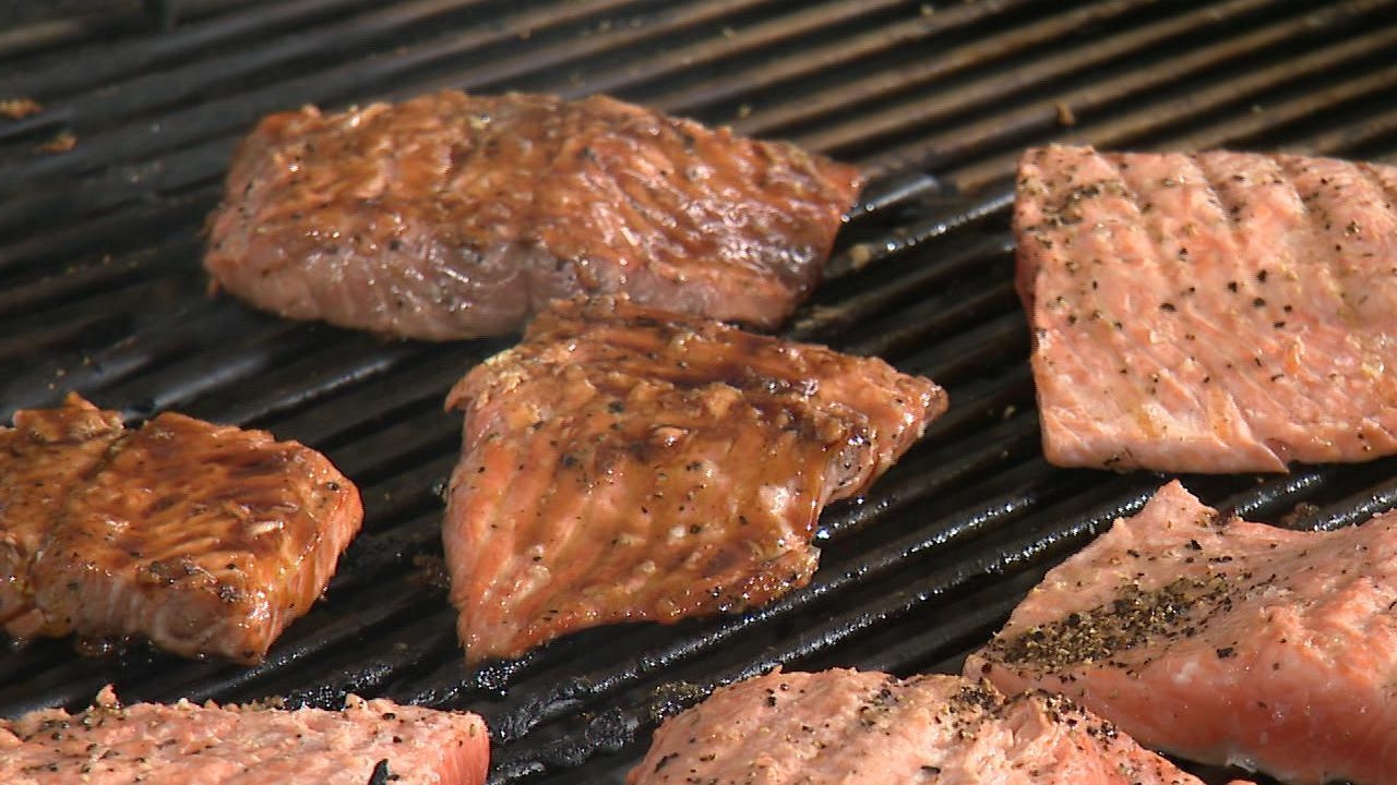 BBQ Seatrout with a Maple Syrup Glaze and Potato & Fennel Salad