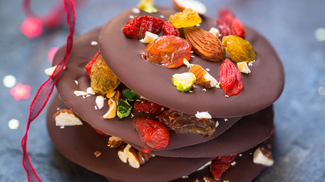 Chocolate Mendiants with Dried Edible Flower Petals