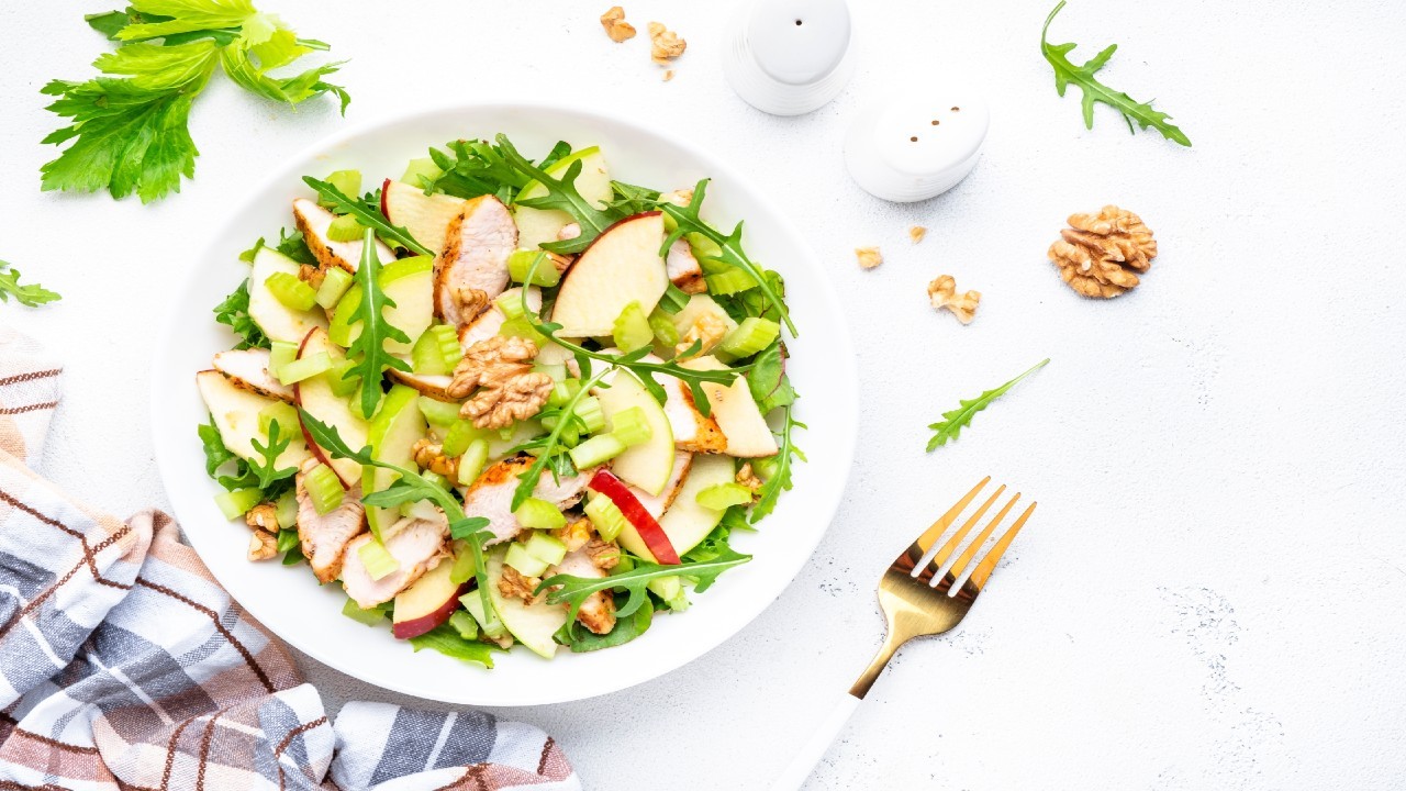 Waldorf Salad with a Blue Cheese Crema