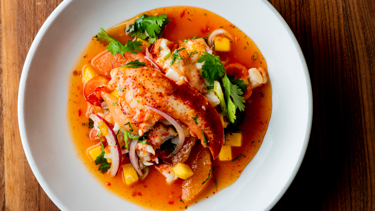 Buffalo Style Crab Claws with Mango Salsa