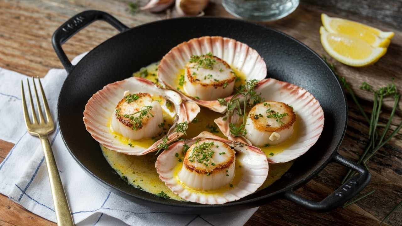 Grilled Scallops with Herb and Garlic Butter