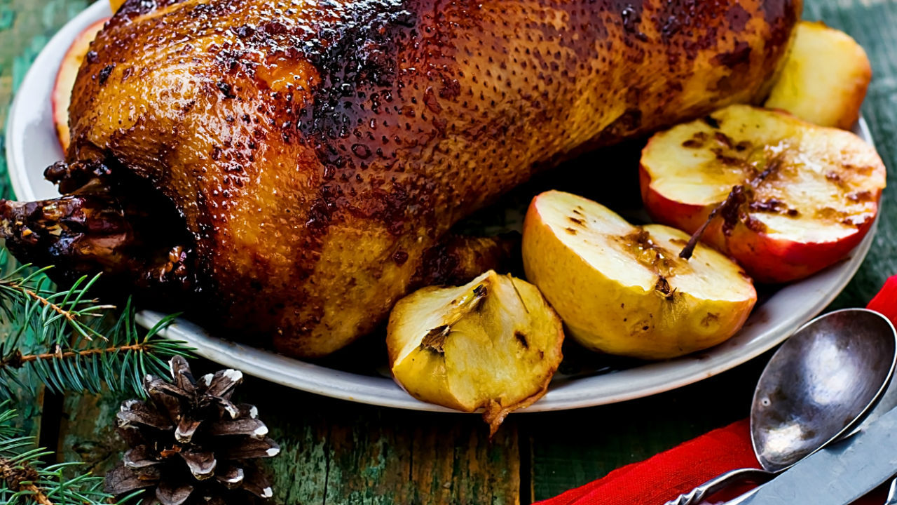 Christmas Goose with Apricot & Hazelnut Stuffing